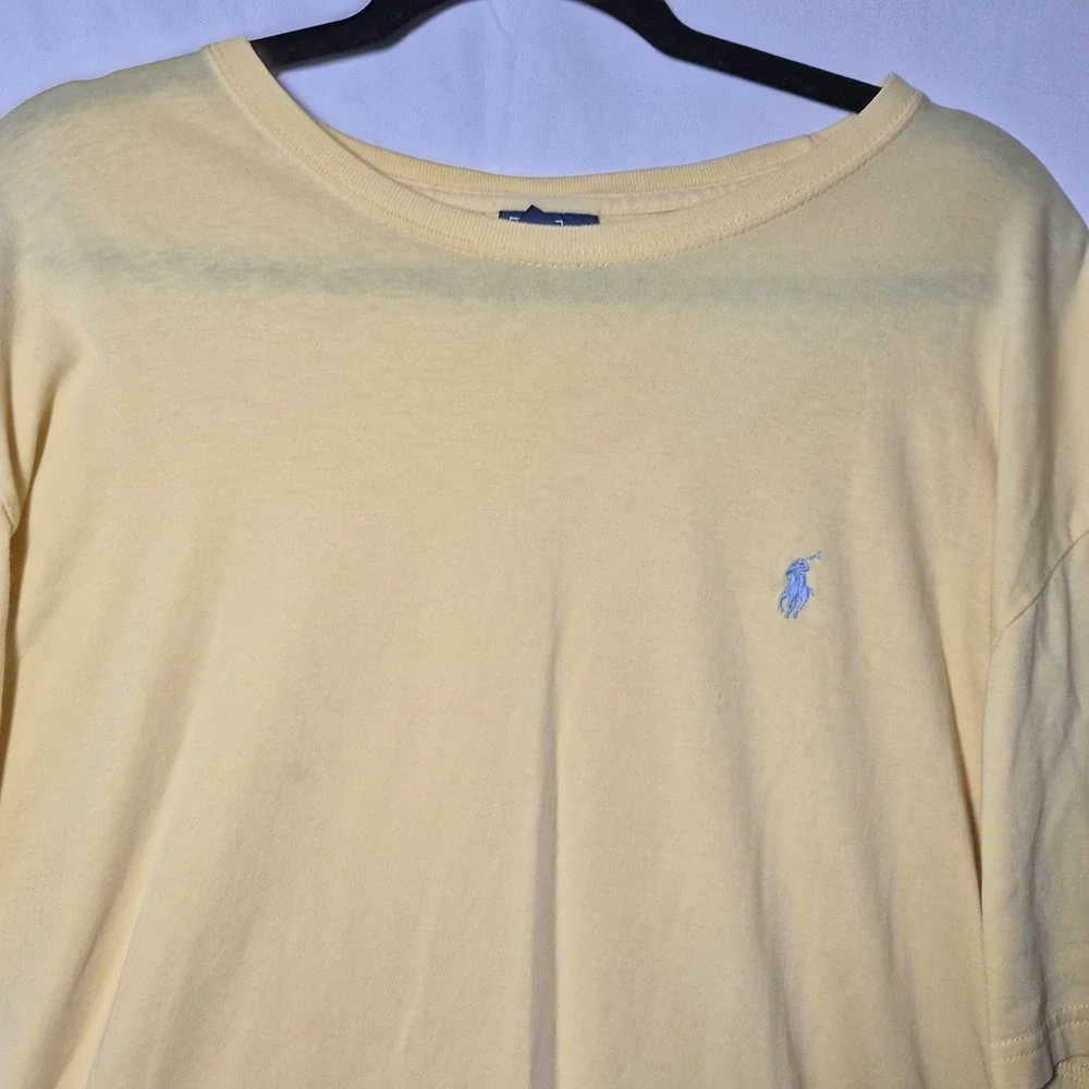 Ralph Lauren T Shirt Yellow Size‎ XL Blue Pony Logo Casual